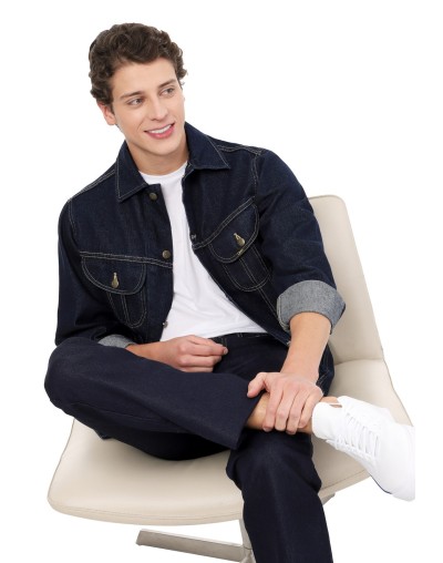 Chaqueta de jean clásica lec lee para hombre  indigo oscuro