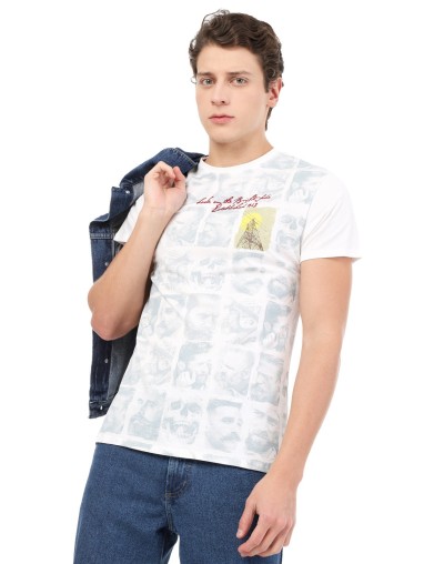 Camiseta estampada lec lee para hombre  blanca