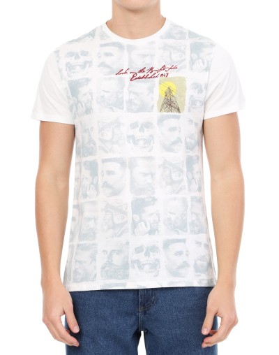 Camiseta estampada lec lee para hombre  blanca