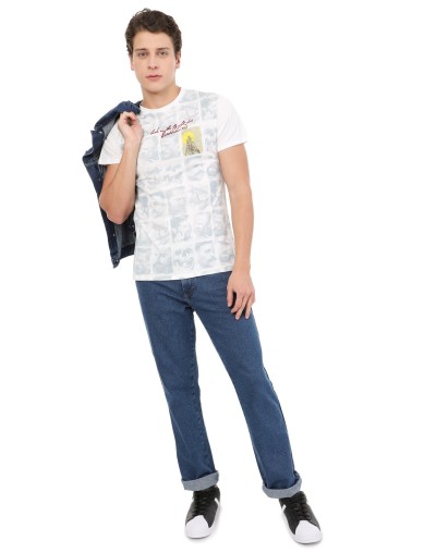 Camiseta estampada lec lee para hombre  blanca