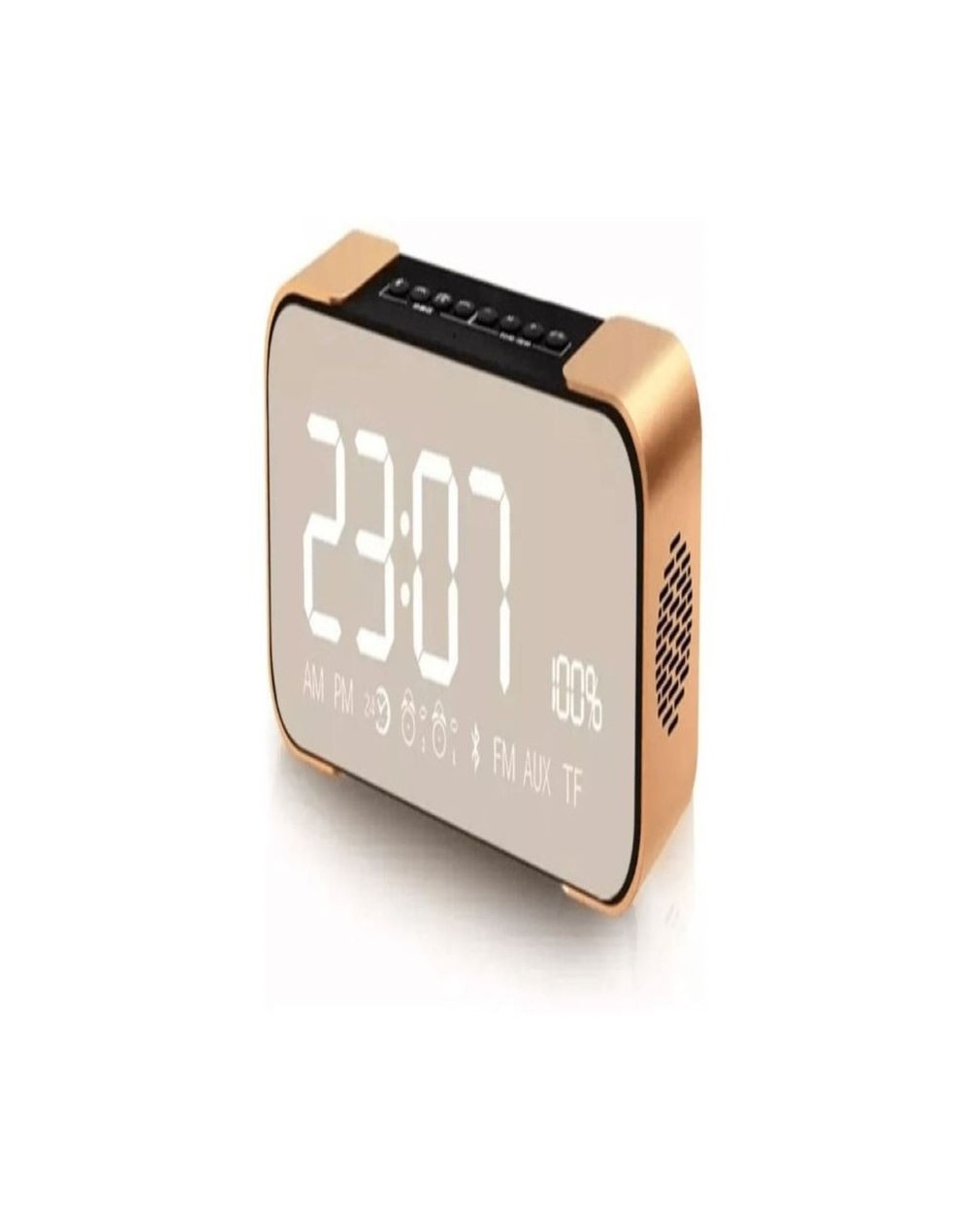 Parlante radio reloj recargable bluetooth