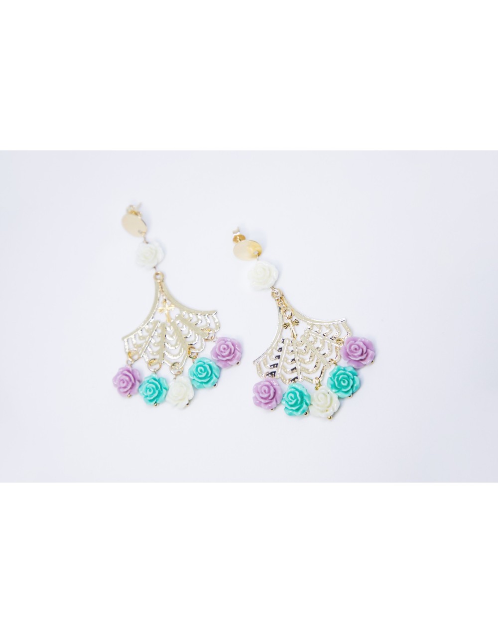 Aretes Denario Flores para María 