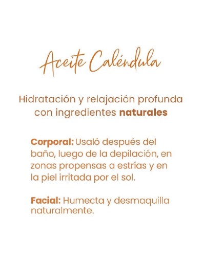 Aceite concentrado de caléndula 150 ml - 100% vegetal - greti 