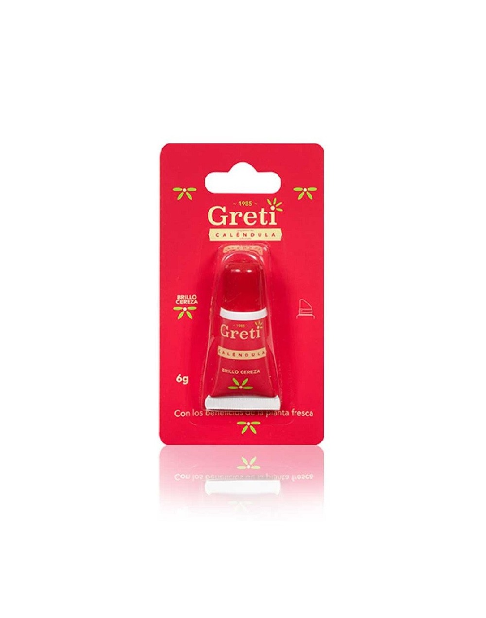 Protector labial de caléndula brillo cereza - greti