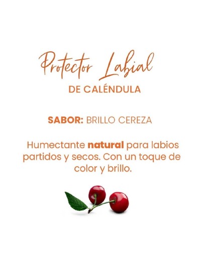 Protector labial de caléndula brillo cereza - greti