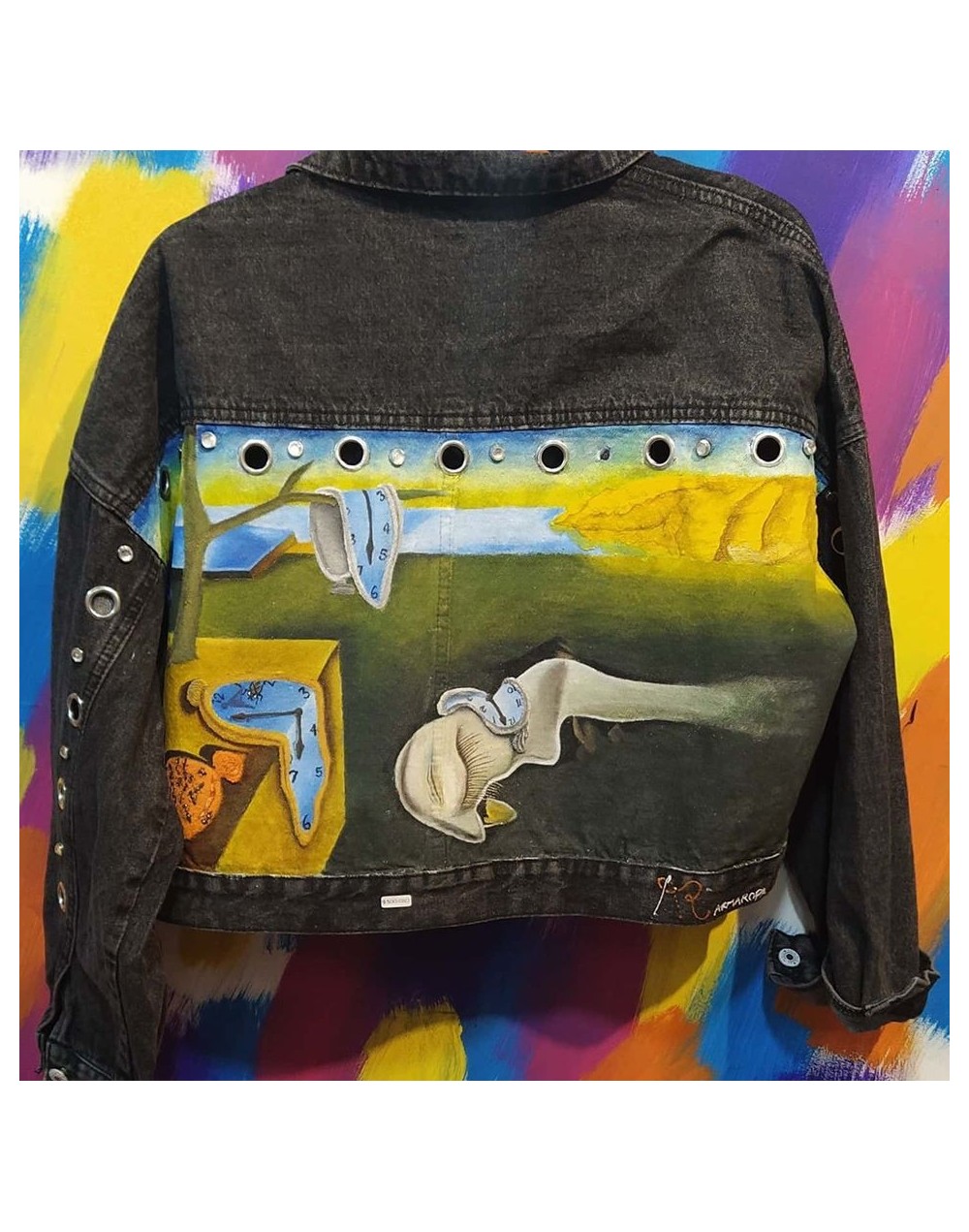 Chaqueta Jean Pintada a mano 