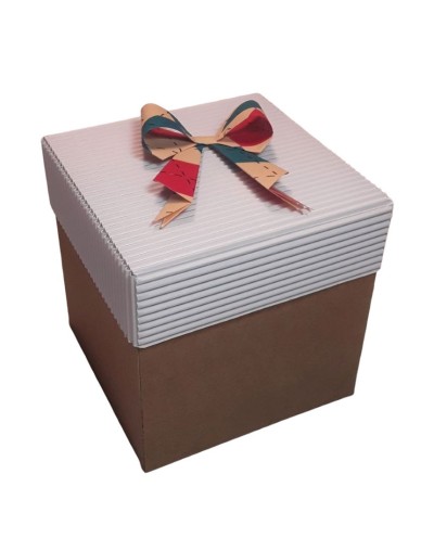 Caja regalo mediana corrugado blanco