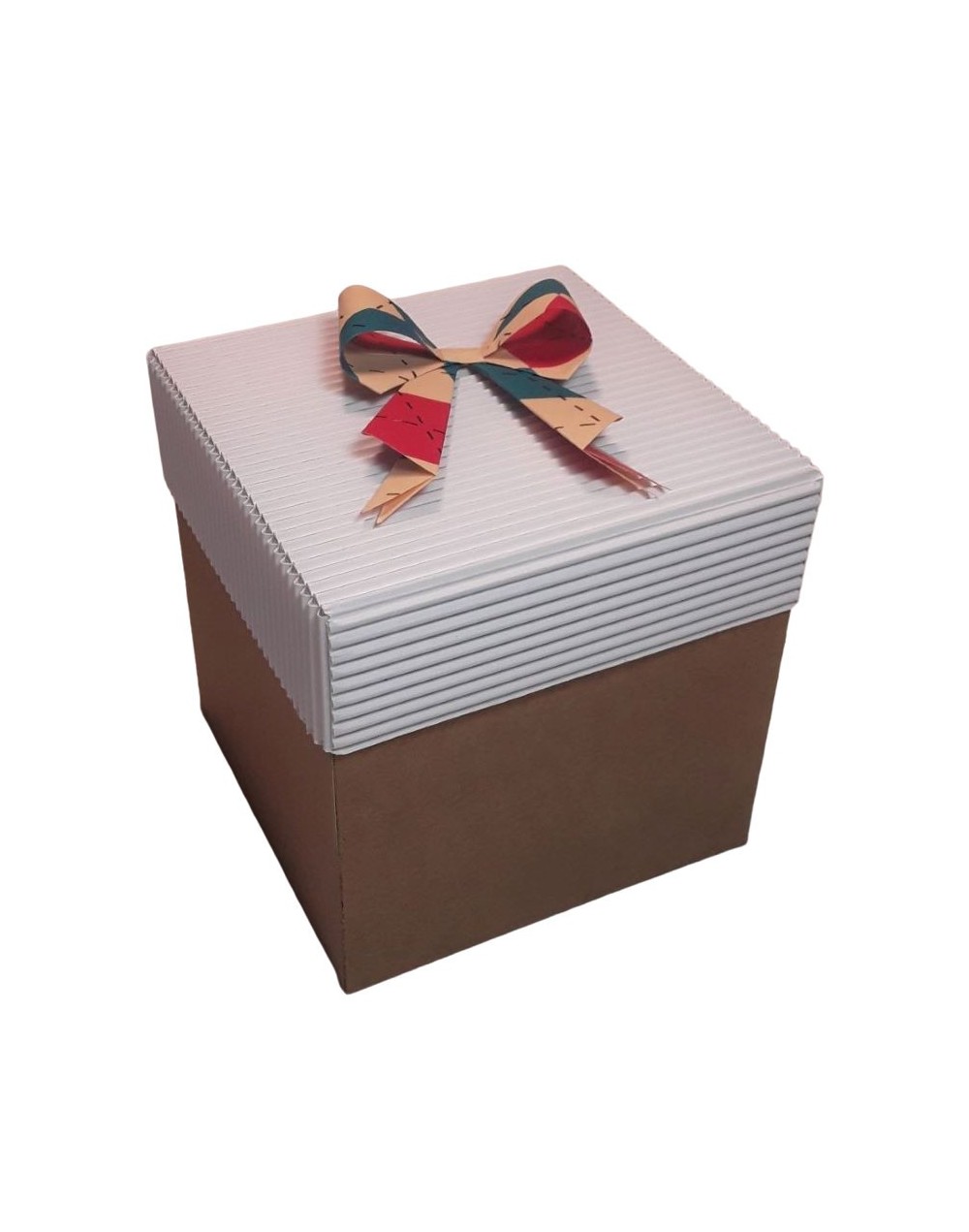 Caja regalo mediana corrugado blanco