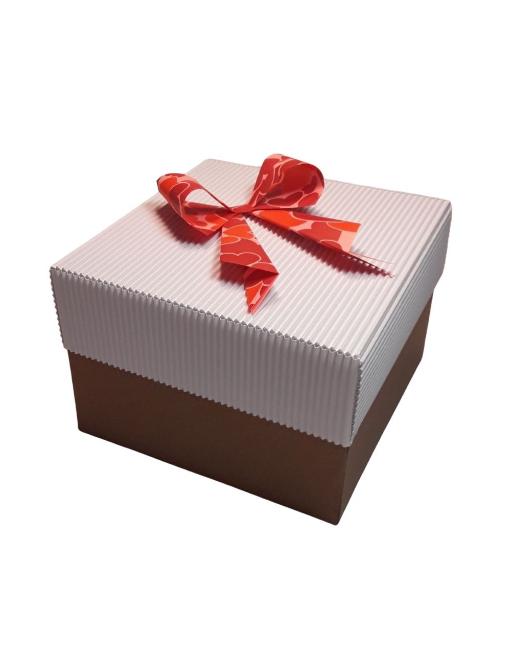 Caja grande tapa corrugada blanca