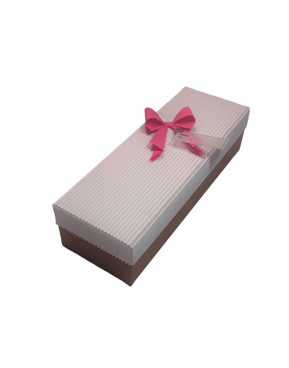 Caja rectangular tapa corrugada blanca