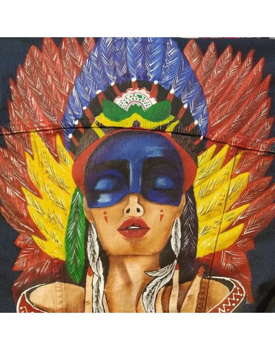 Chaqueta Jean Pintada a mano 
