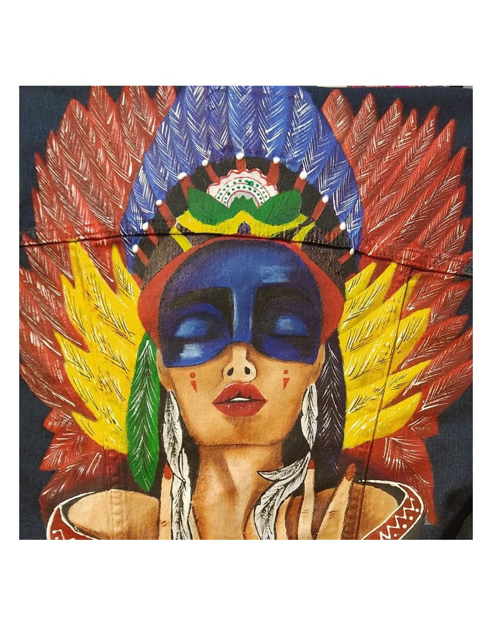 Chaqueta Jean Pintada a mano 