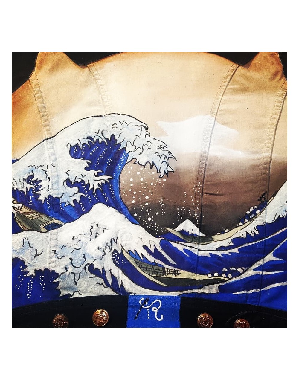 Chaqueta Jean Pintada a mano 