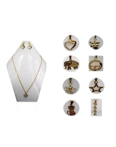 Juego collar y aretes en acero