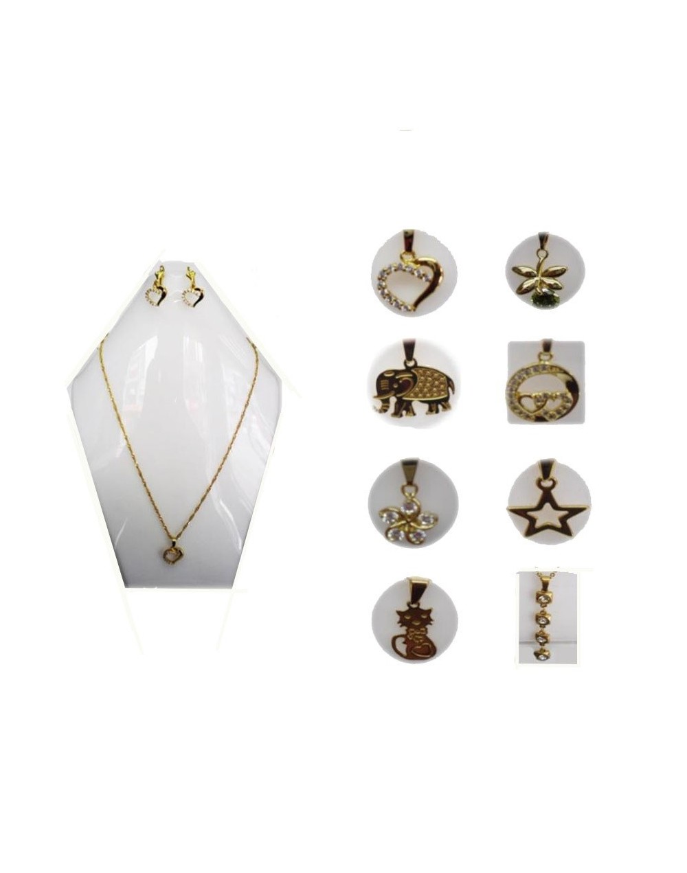 Juego collar y aretes en acero