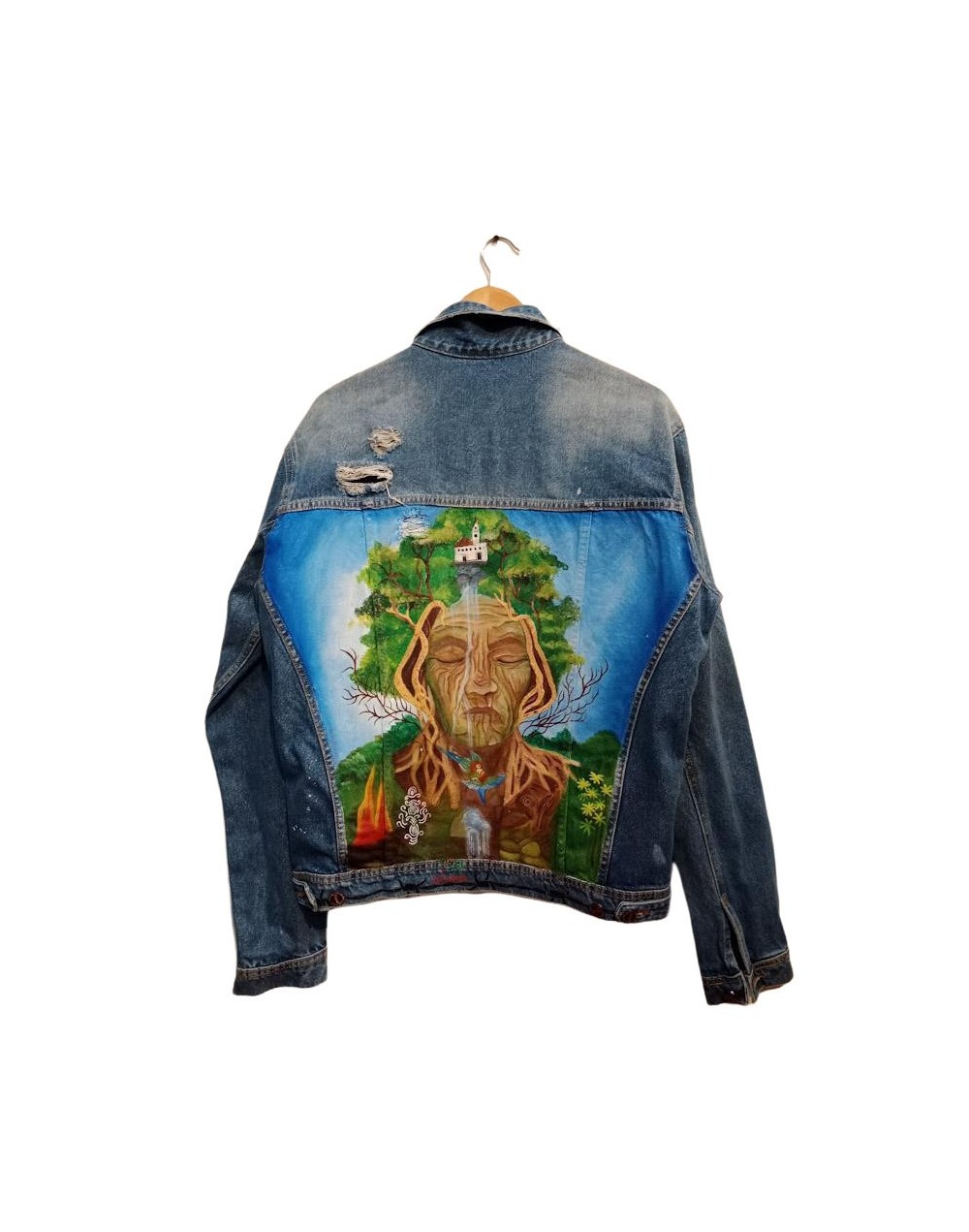 Chaqueta Jean chamán pintada