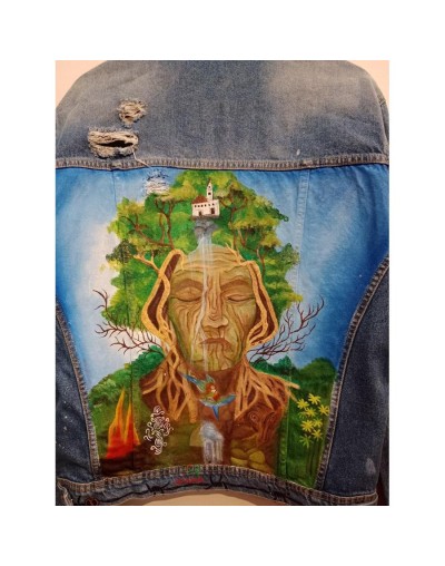 Chaqueta Jean chamán pintada