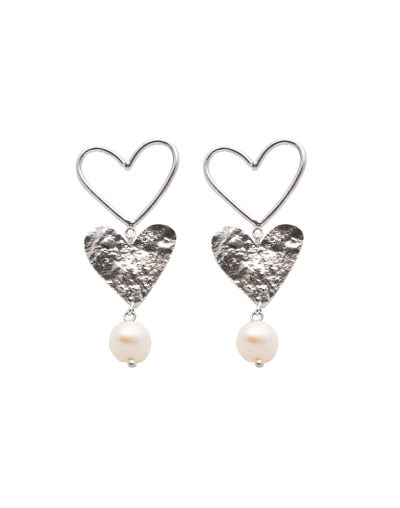 Aretes corazón doble