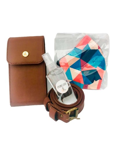 Porta celular en cuero kit completo