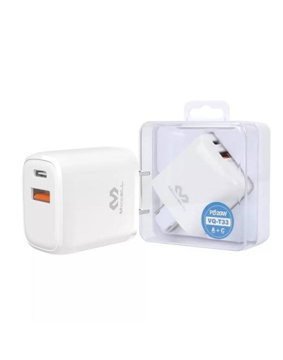 Cargador rápido de 20w 2 puertos 
