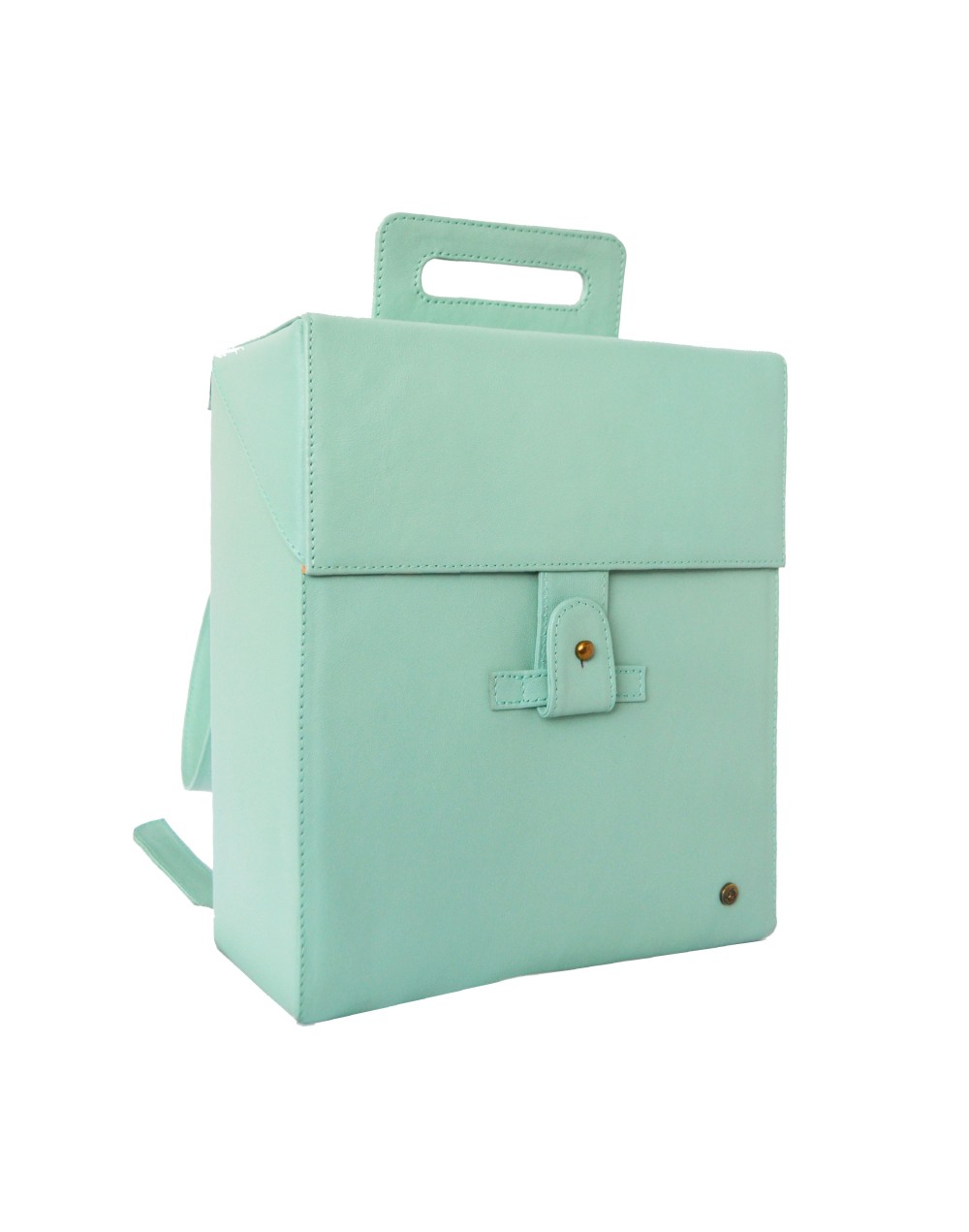 Cubeto morral  bolso cuadrado en cuero hecho a mano songo sorongo 