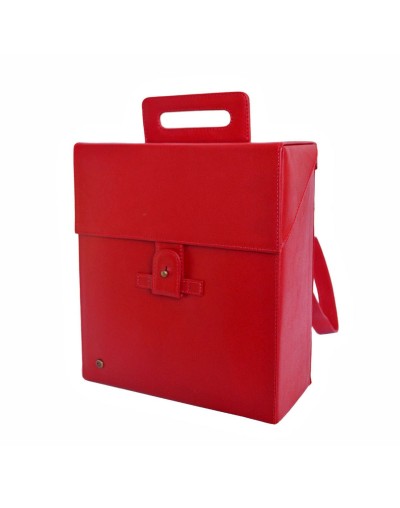 Cubeto morral  bolso cuadrado en cuero hecho a mano songo sorongo 