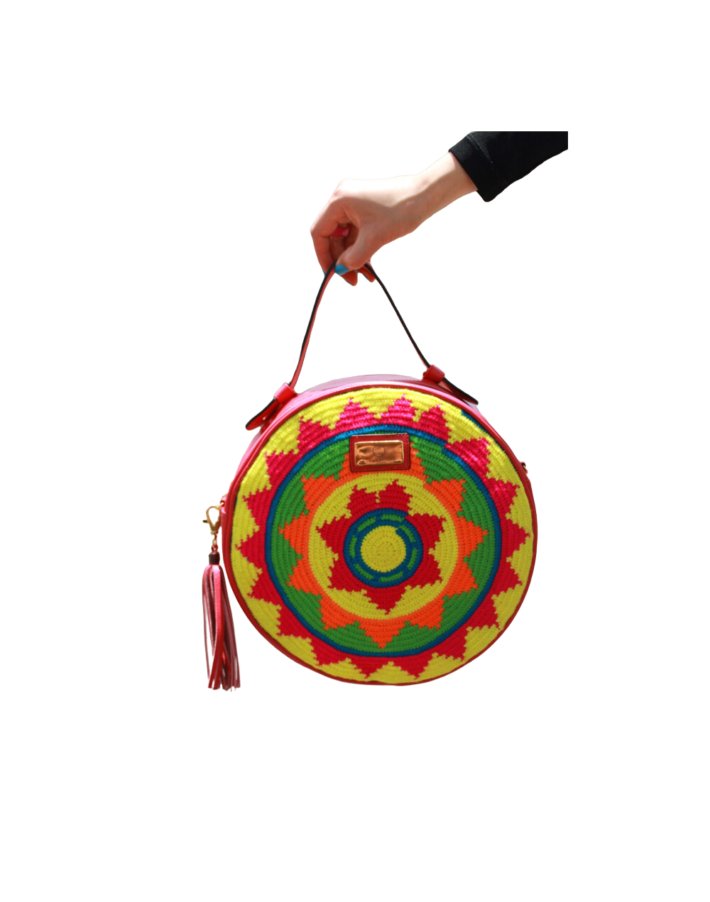 BOLSO SOL WAYUU  CUERO Y ETNIA INDÍGENA