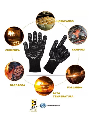 Guantes para Barbacoa Parrilla Asar Bbq Horno 800°c 