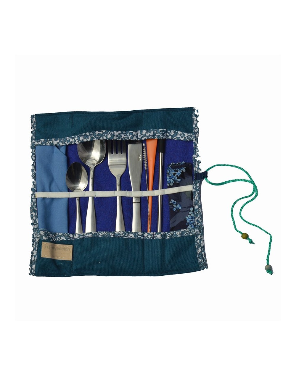 Kit de cubiertos acero azul