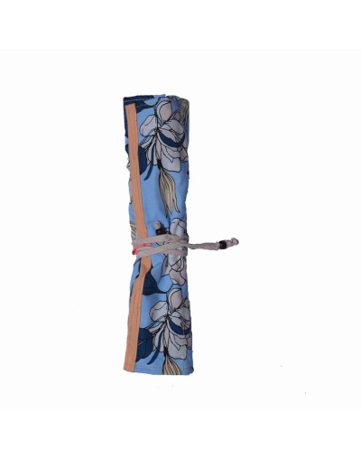 Kit de cubiertos acero flores azul