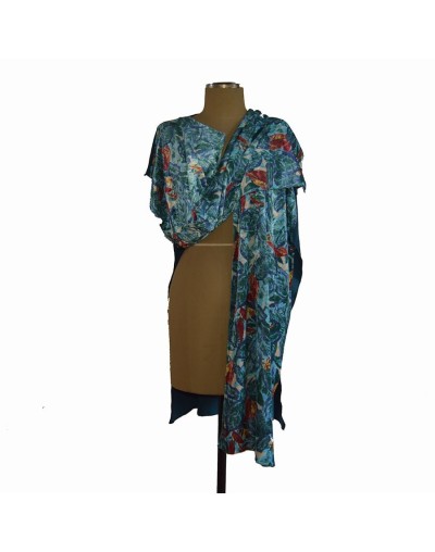 Poncho multicolor azul