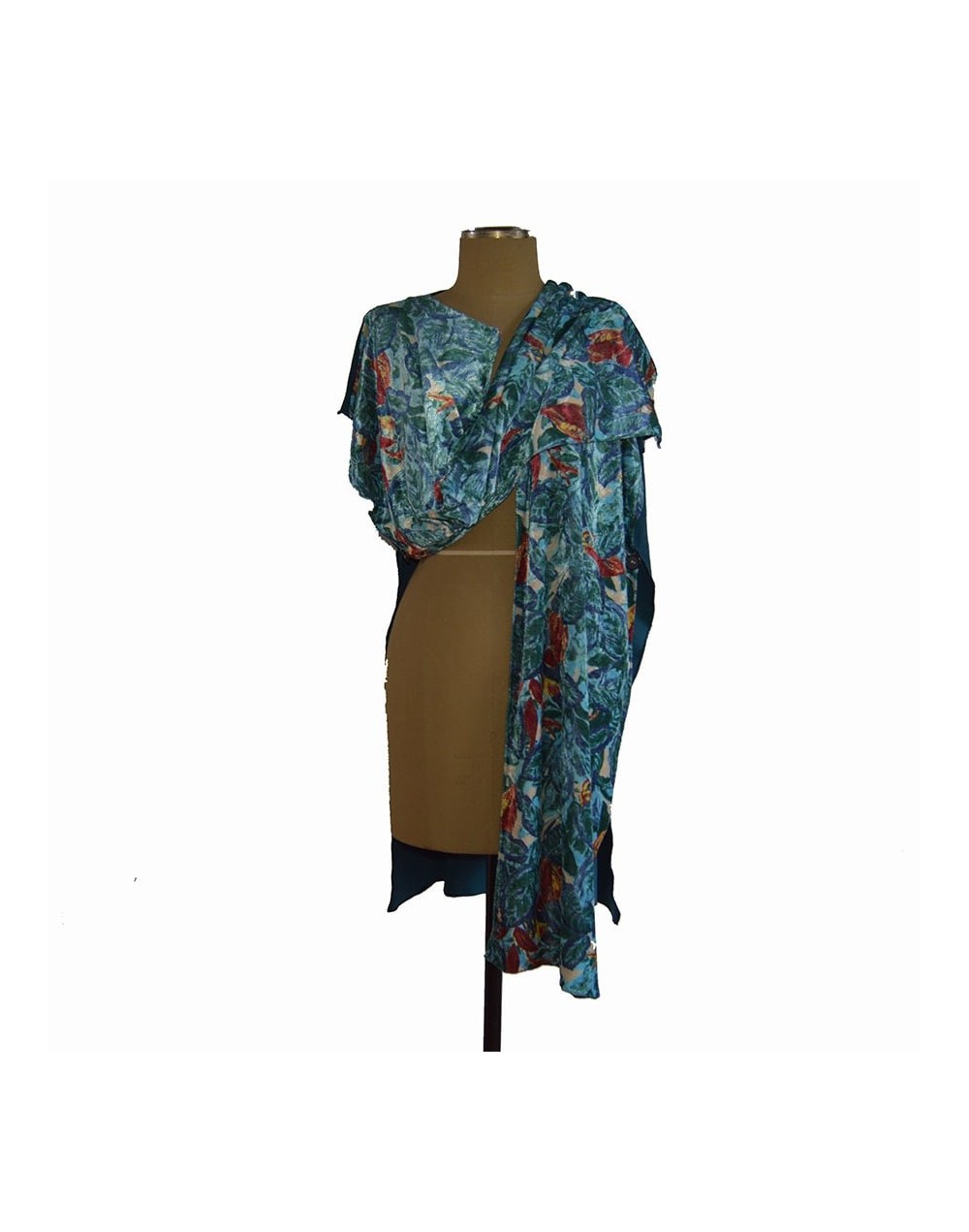 Poncho multicolor azul