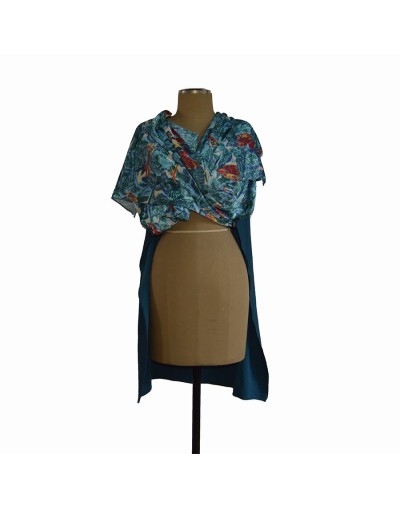 Poncho multicolor azul