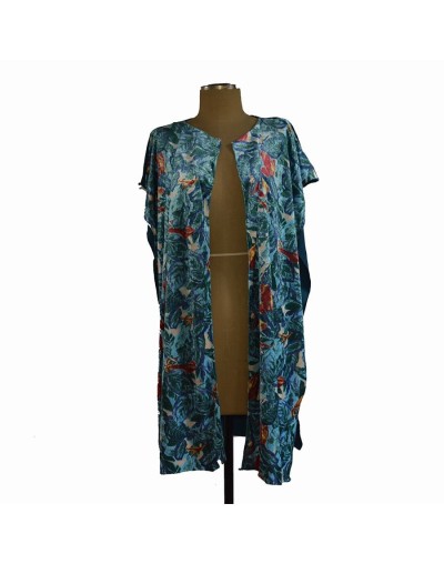 Poncho multicolor azul