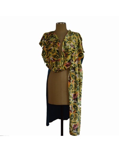 Poncho multicolor amarillo