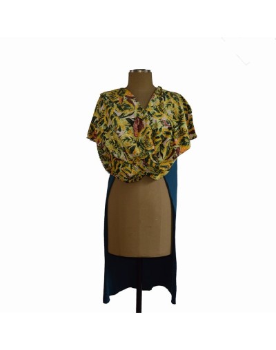 Poncho multicolor amarillo