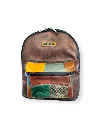Mini morral combinación en cuero minca