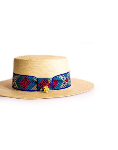 Sombrero Canotier gancho monstera Ana Martin