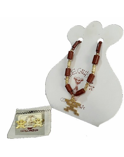 Set collar y arete necklace and earring setPectoral zoomorfo Cultura Tolima Zoomorphic chestplatePectoral Tolima culture