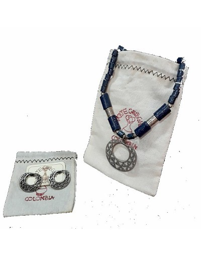 Set collar y aretes Necklace and earring set Nariguera Cultura Tumaco Nosering Tumaco culturetribe