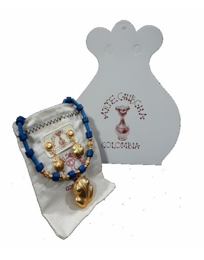 Set collar y aretes necklace and earring set Pendiente zoomorfo Cultura Tairona Zoomorphic pendant Tairona culture