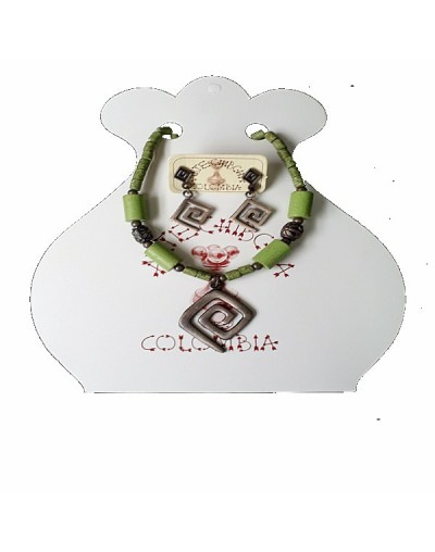 Set collar y aretes Necklace and earring set Dibujo tribal El infinito Cultura Sinú y Tairona Tribal drawing Infinity