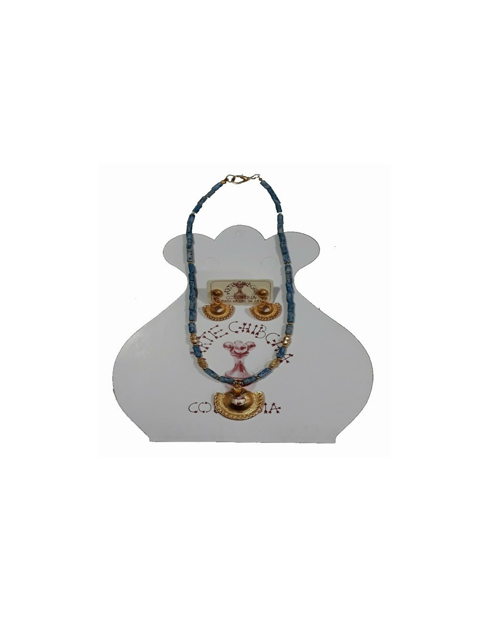 Set collar y aretes necklace and earring set Orejera Cultura TaironaSinú Native earring TaironaSinu culture