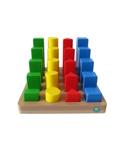 Bloques escalonados en madera