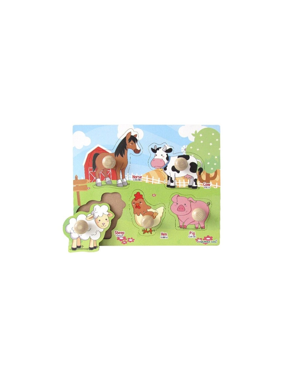 Encajable con botón de los animales de la granja