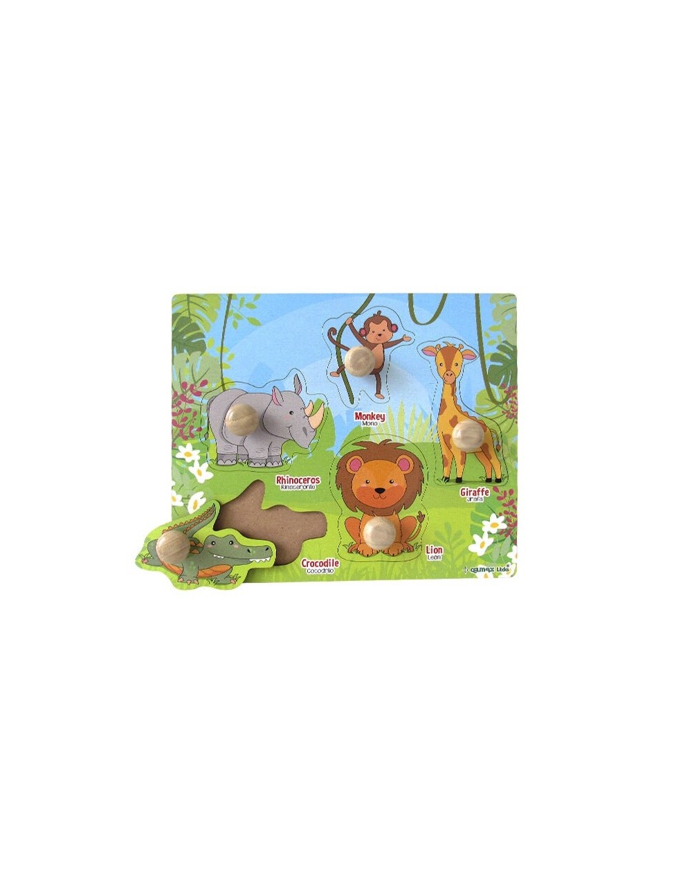 Encajable con botón de los animales de la selva