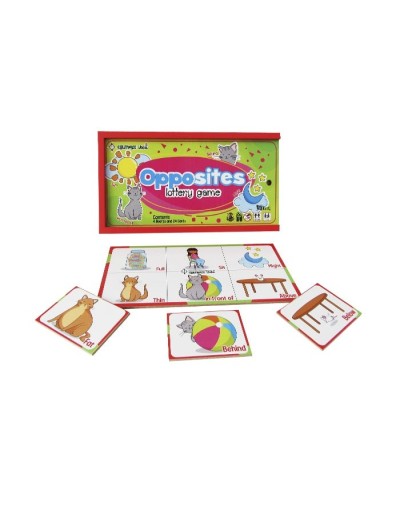Lotería de opuestos en inglés para niños