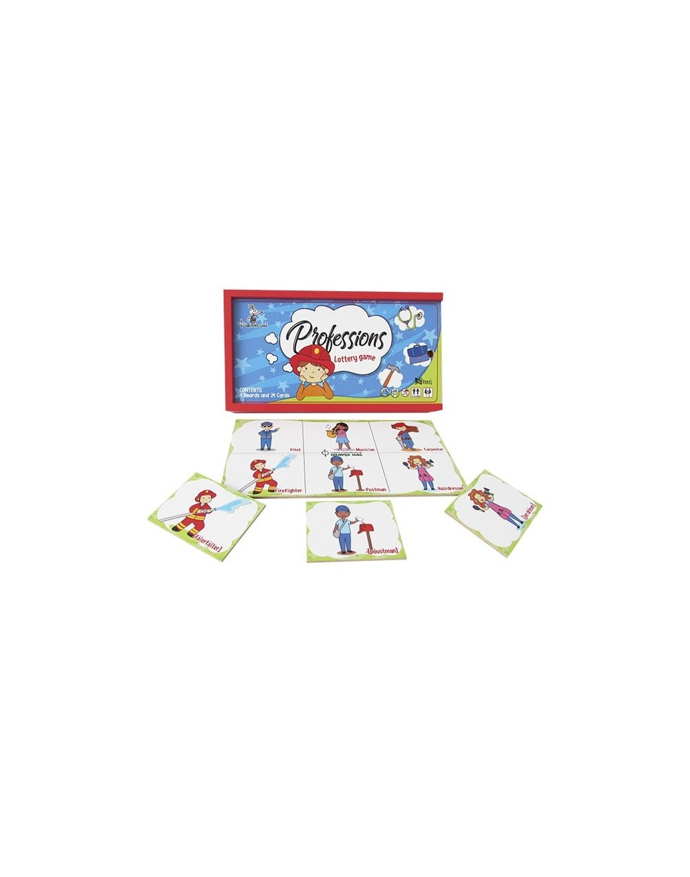 Lotería de profesiones en inglés para niños