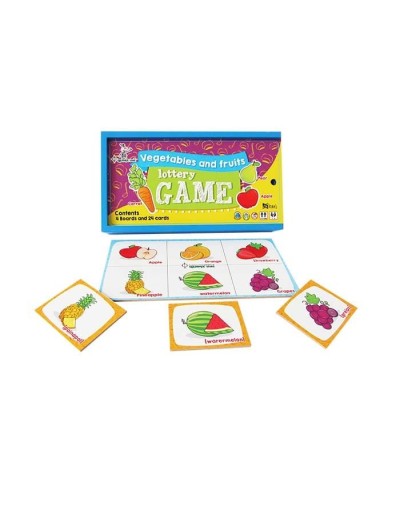Lotería de vegetales y frutas en inglés para niños