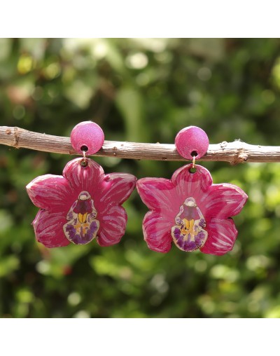 Aretes Orquídeas Magenta